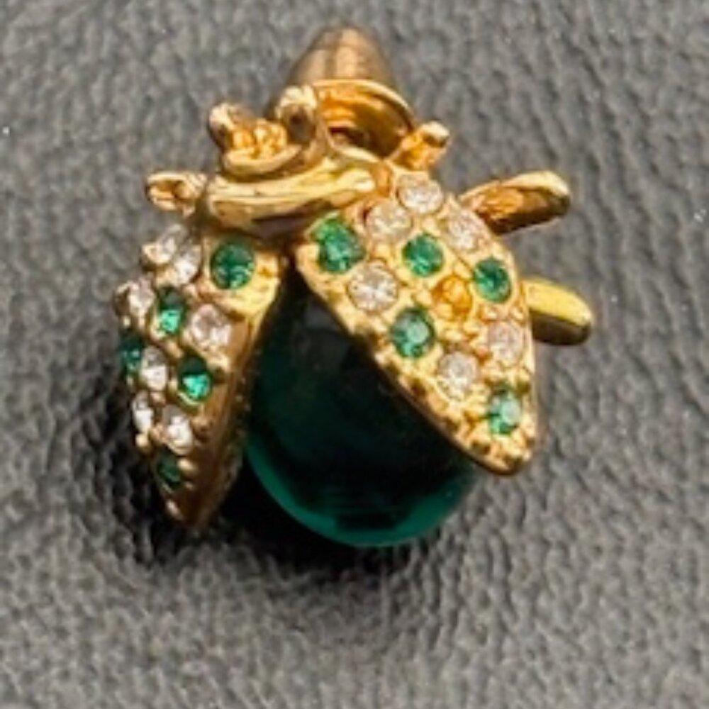 Green And Clear Rhinestone Tiny Bug - image 5
